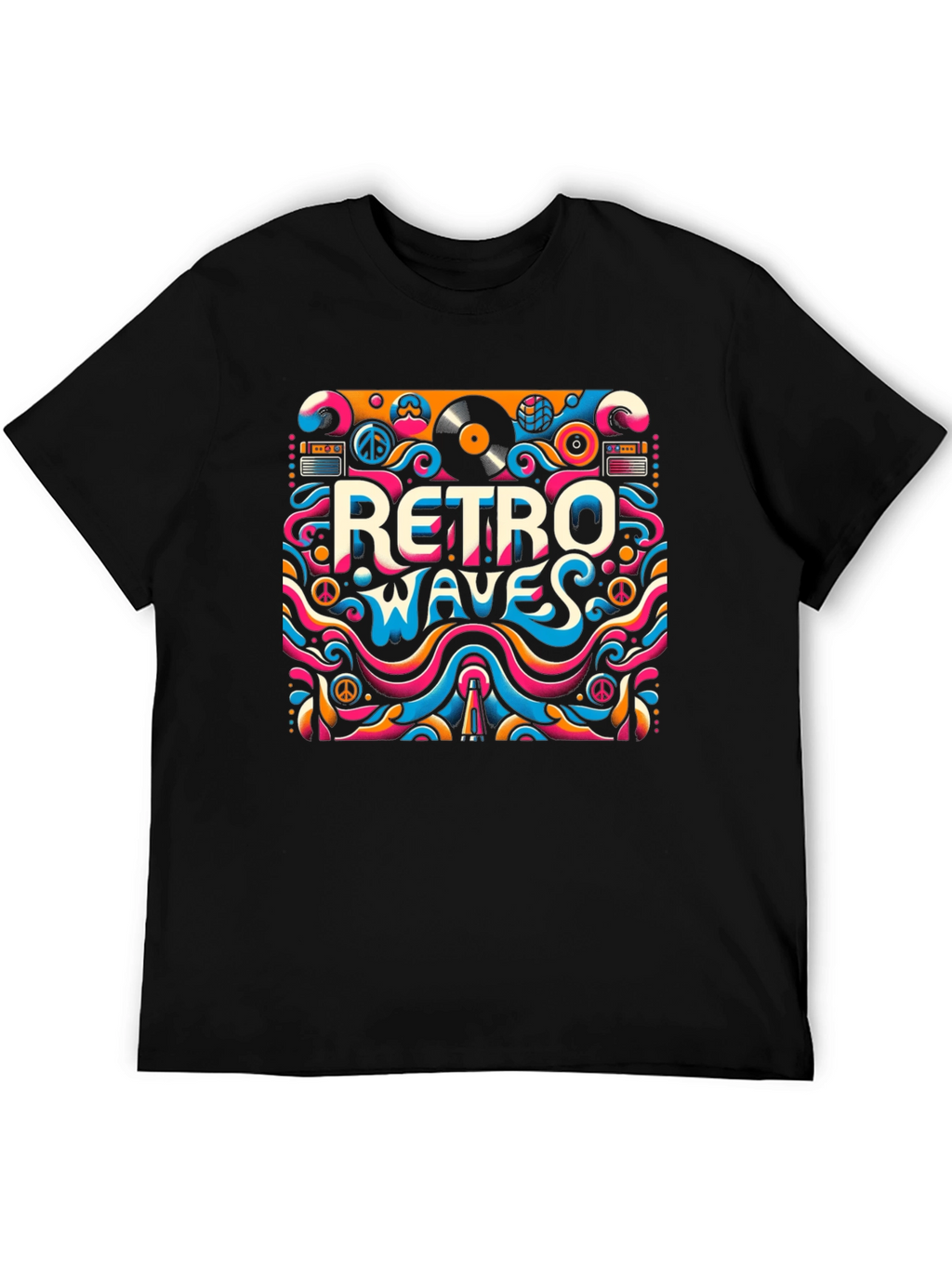 Retro Waves Graphic Tee - Psychedelic Style