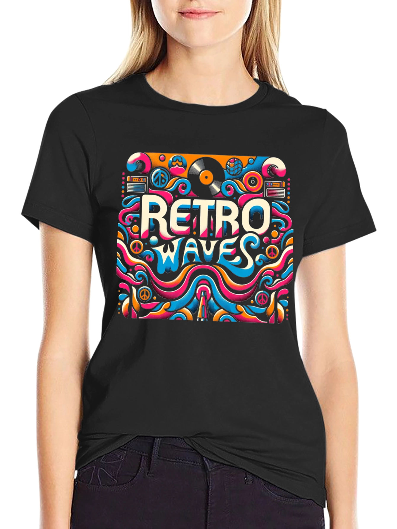 Retro Waves Graphic Tee - Psychedelic Style