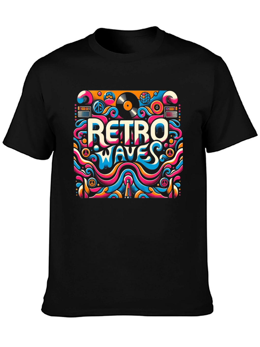 Retro Waves Graphic Tee - Psychedelic Style