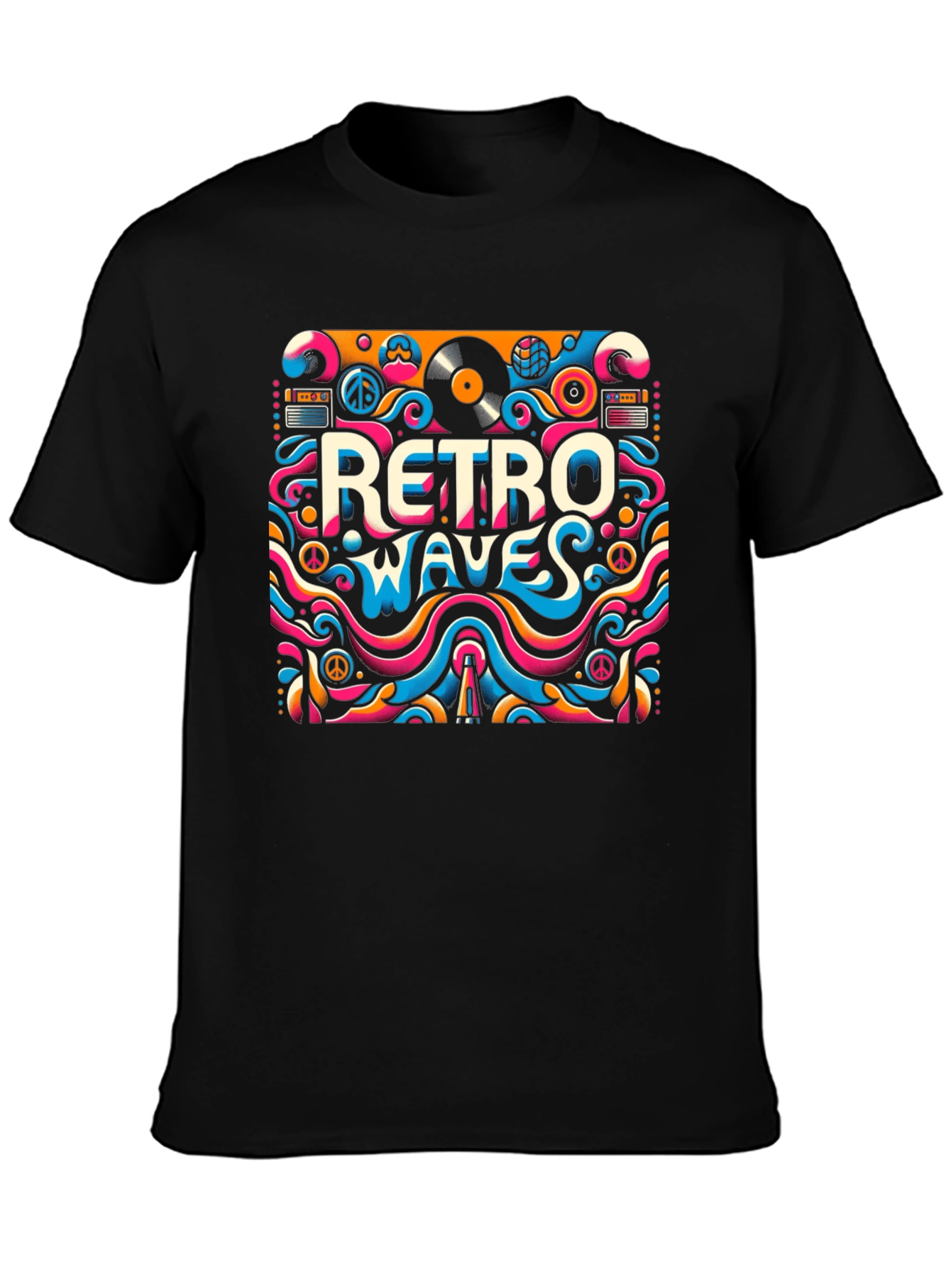 Retro Waves Graphic Tee - Psychedelic Style