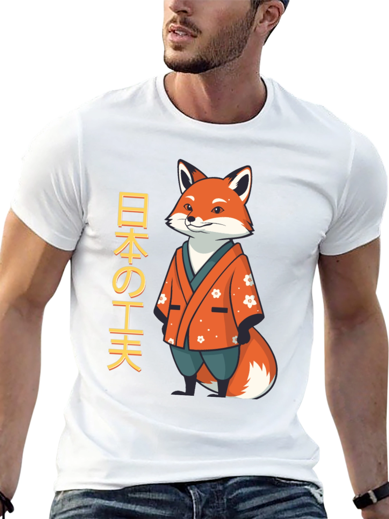 Japanese Fox T-Shirt - Unique Design