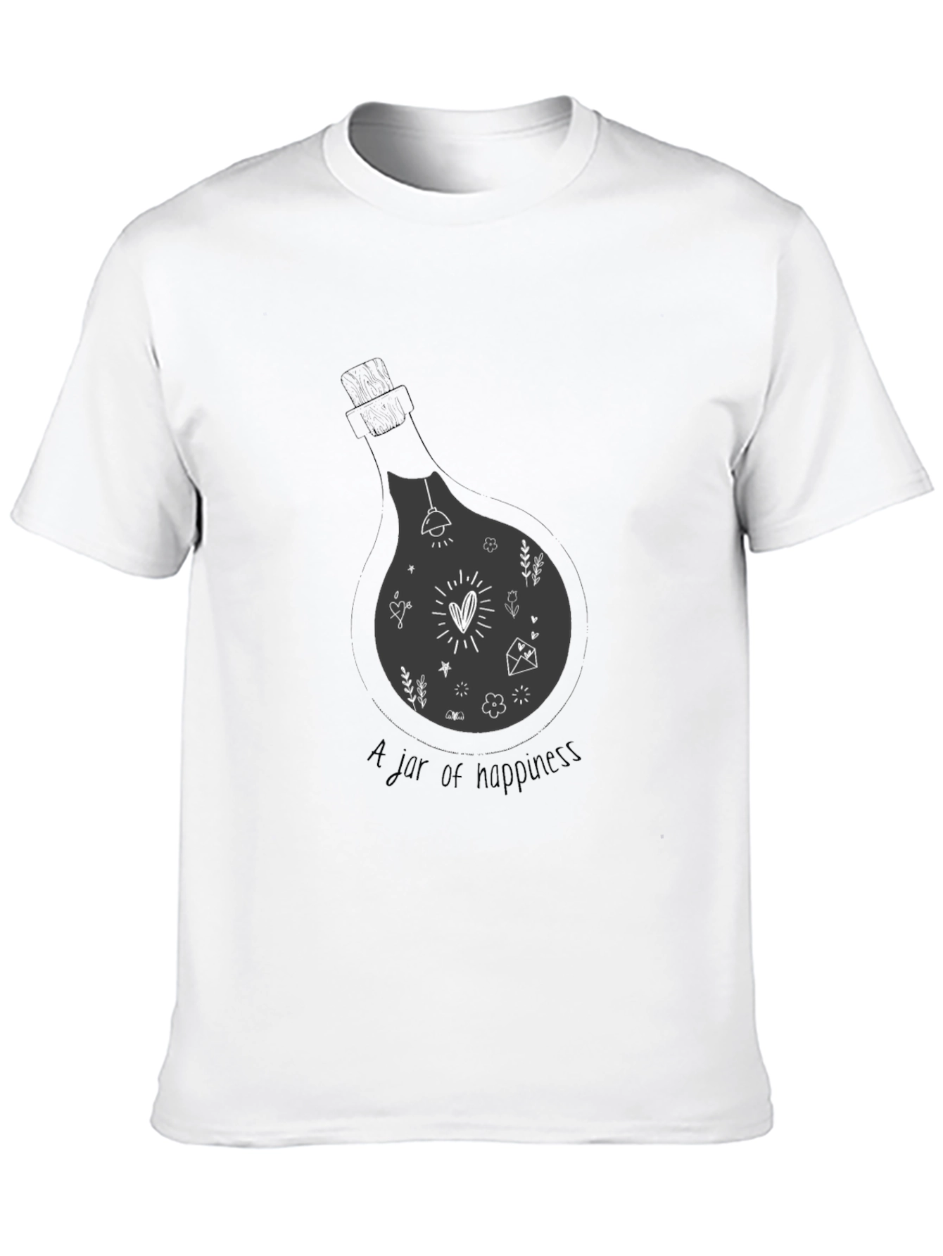 Black T-Shirt - A Jar of Happiness Graphic