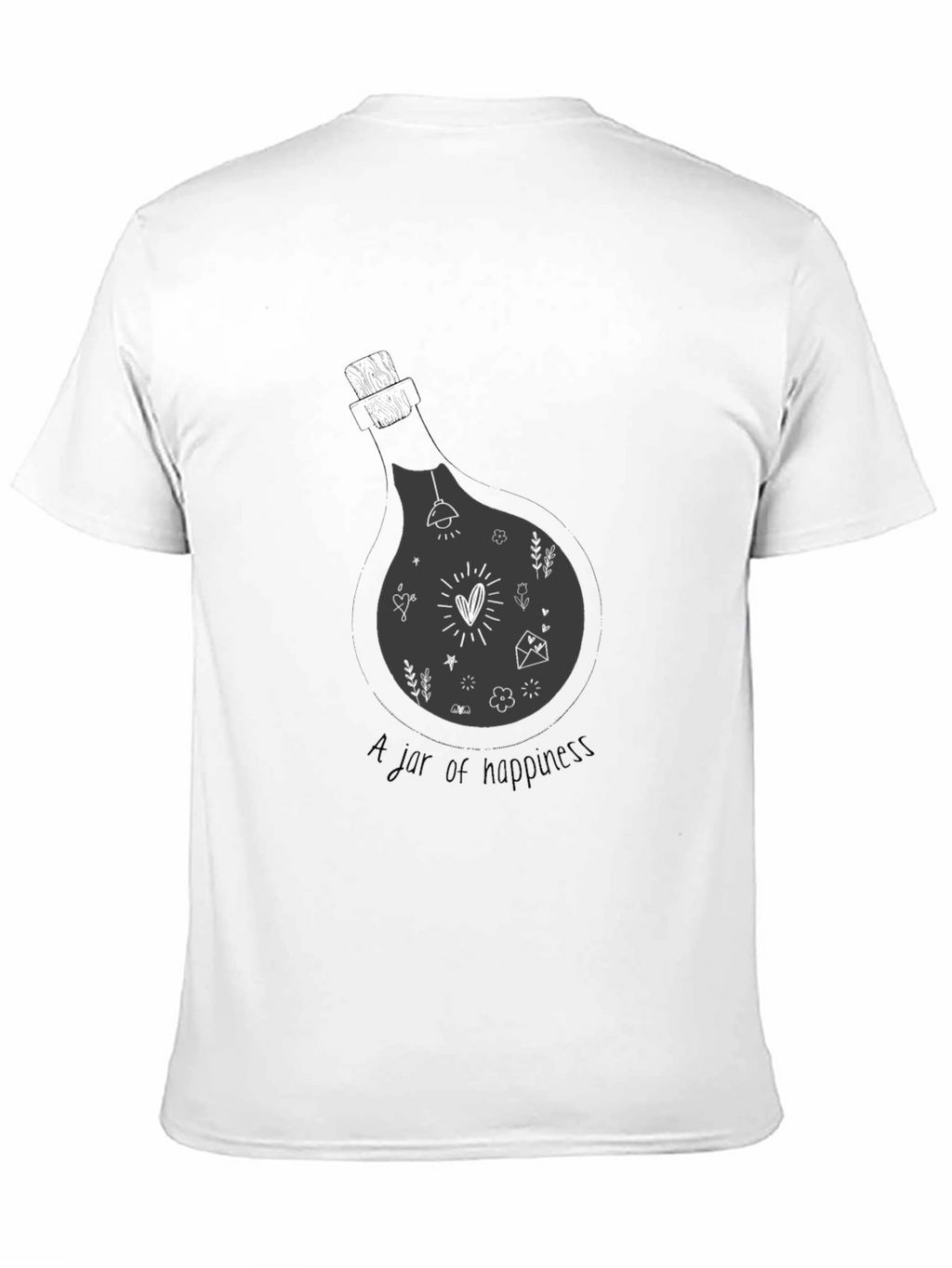 Black T-Shirt - A Jar of Happiness Graphic
