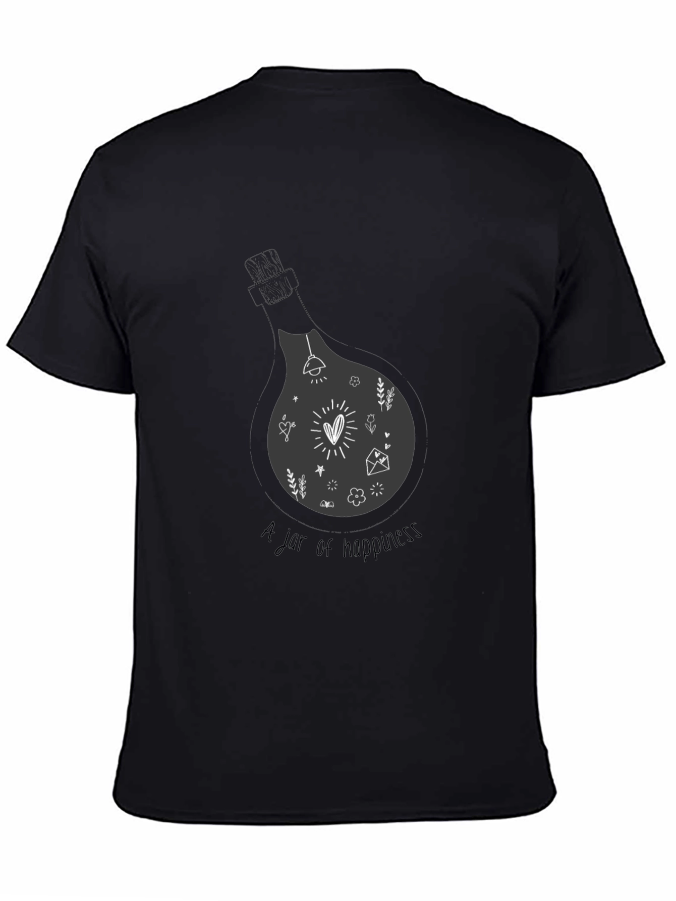 Black T-Shirt - A Jar of Happiness Graphic