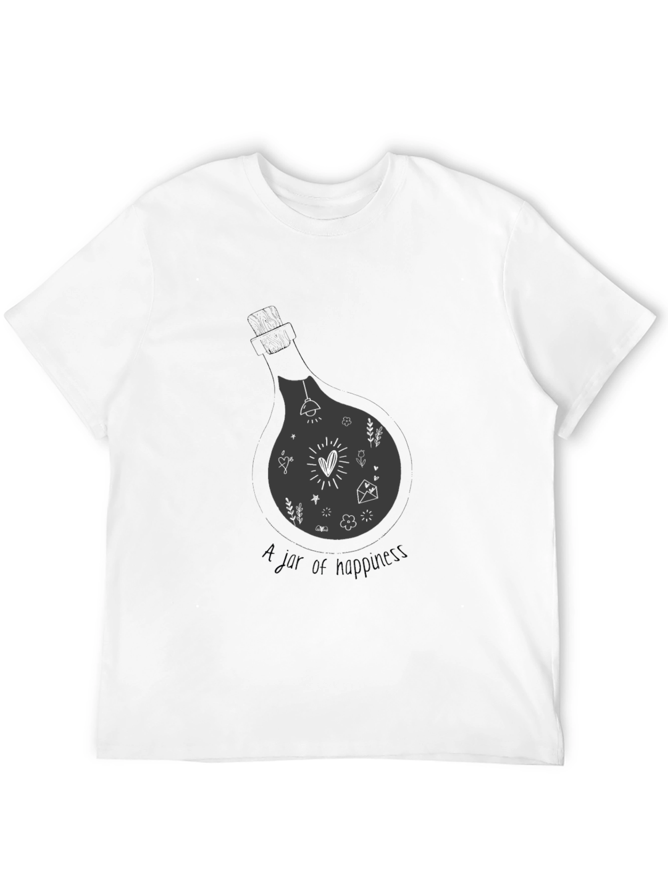 Black T-Shirt - A Jar of Happiness Graphic