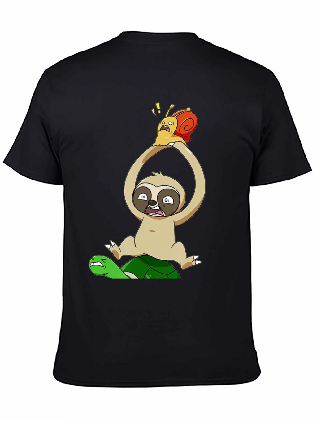 Funny Cartoon Animal T-Shirt: Sloth Snail Turtle