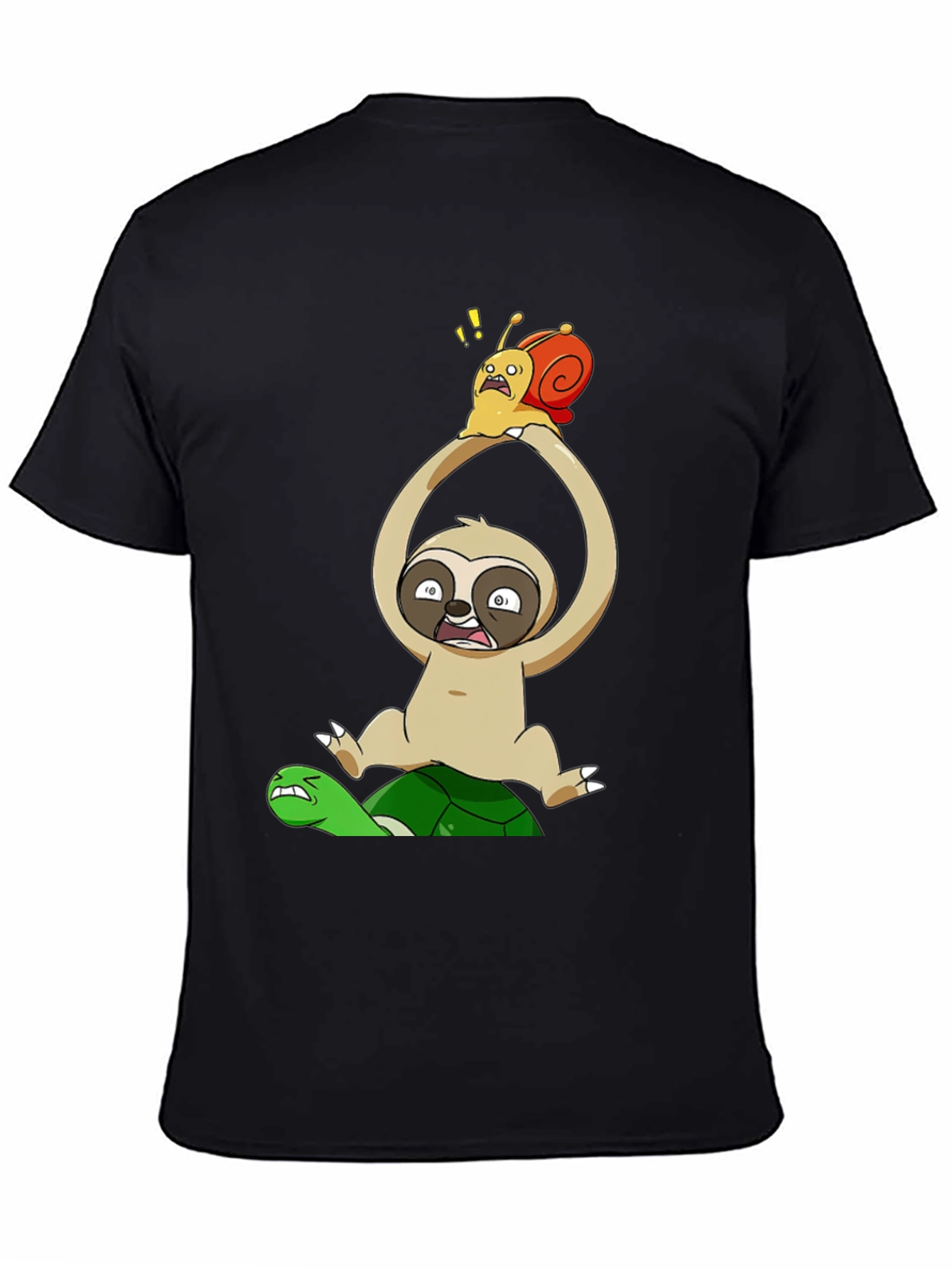 Funny Cartoon Animal T-Shirt: Sloth Snail Turtle