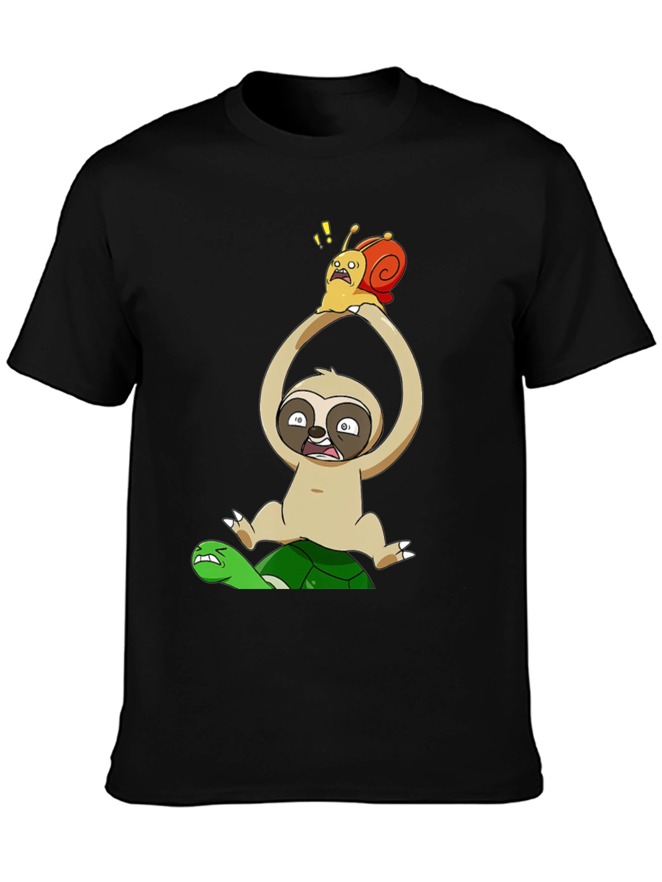 Funny Cartoon Animal T-Shirt: Sloth Snail Turtle