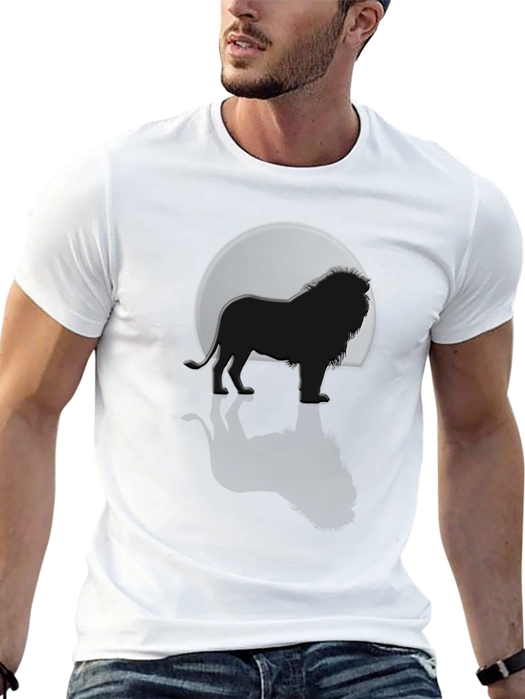 Lion Silhouette Graphic Tee - Mens Black T-Shirt