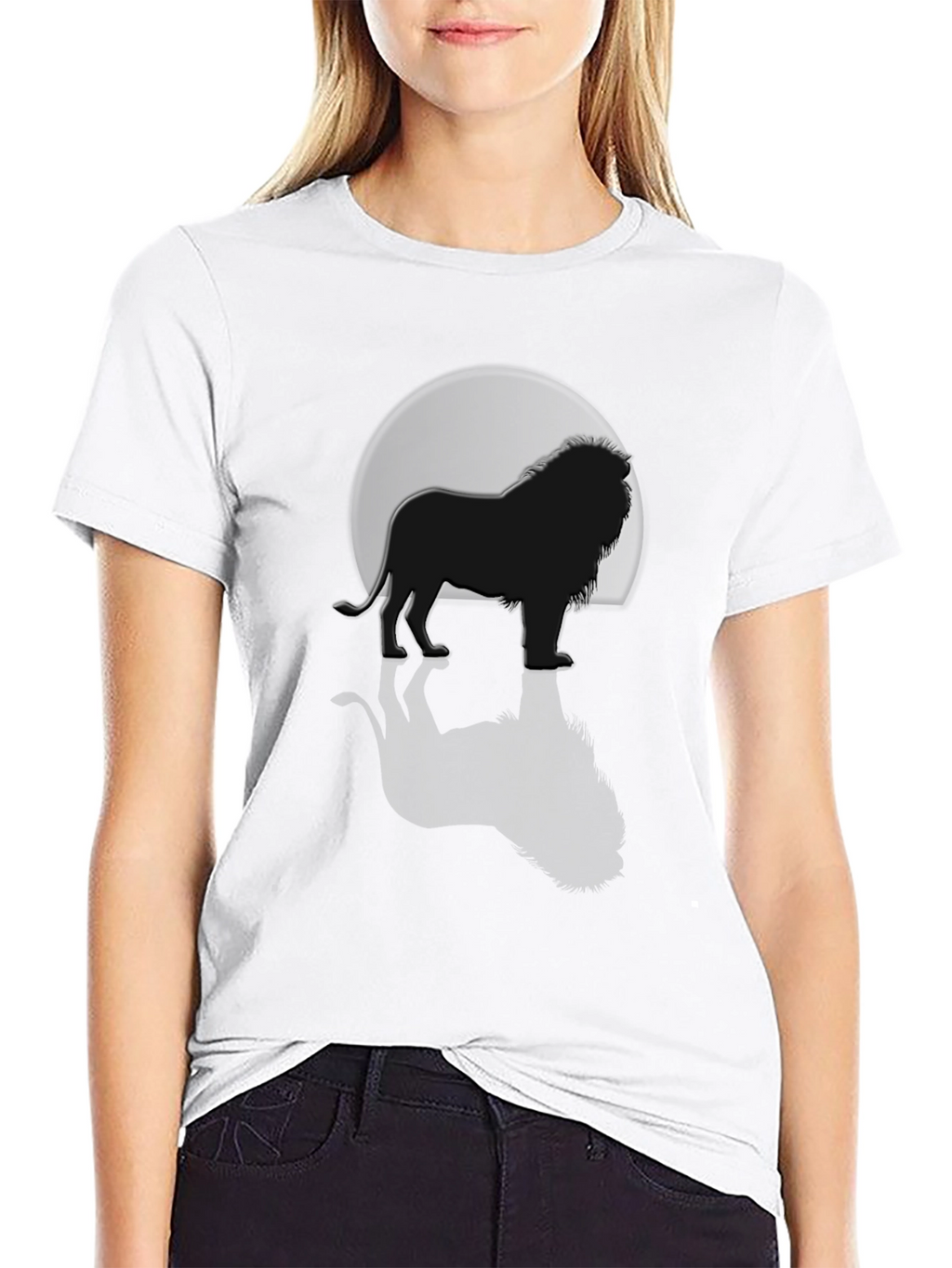 Lion Silhouette Graphic Tee - Mens Black T-Shirt