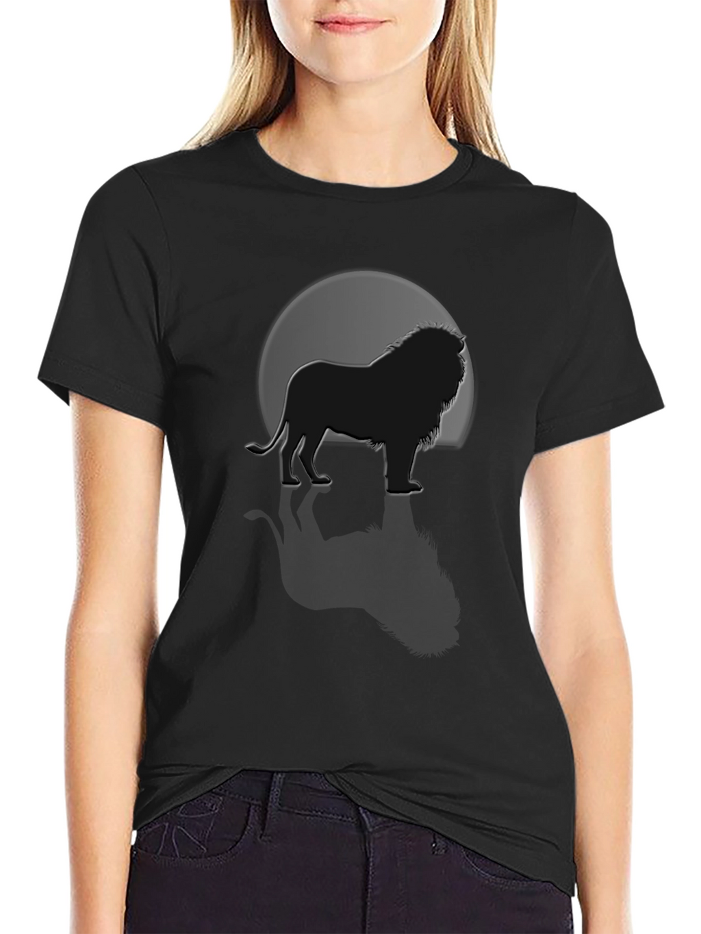 Lion Silhouette Graphic Tee - Mens Black T-Shirt