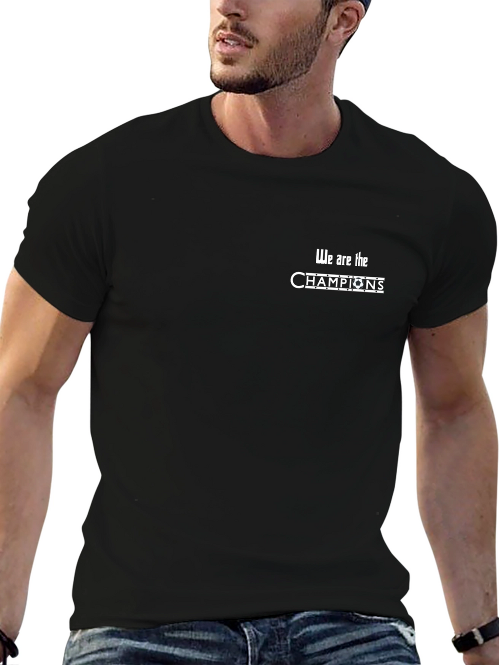 We Are The Champions Black Graphic Tee