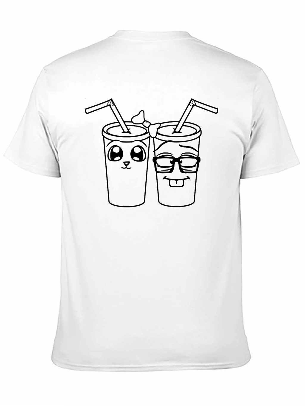 Cute Smoothie Buddies Graphic Tee - Black
