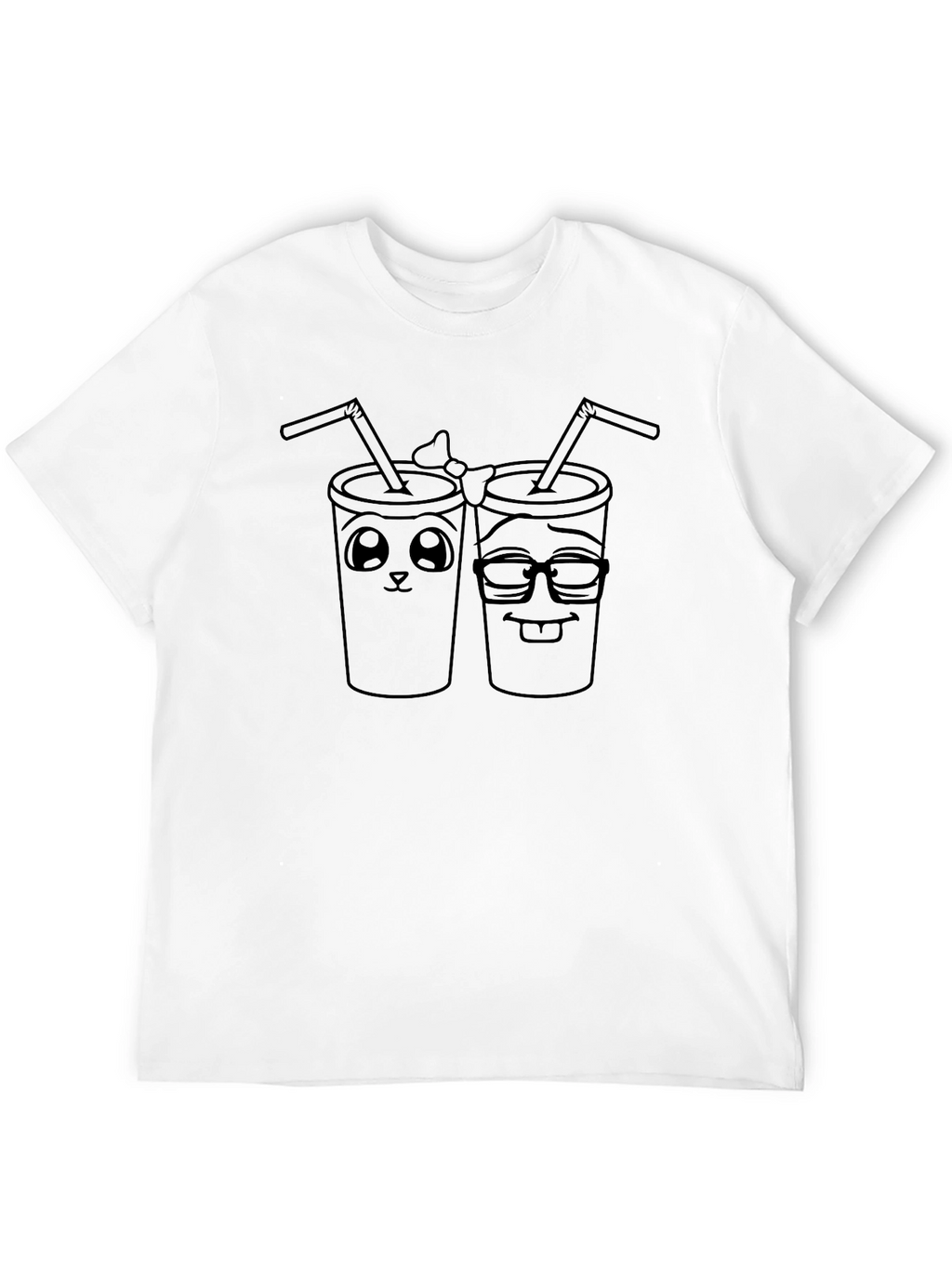 Cute Smoothie Buddies Graphic Tee - Black