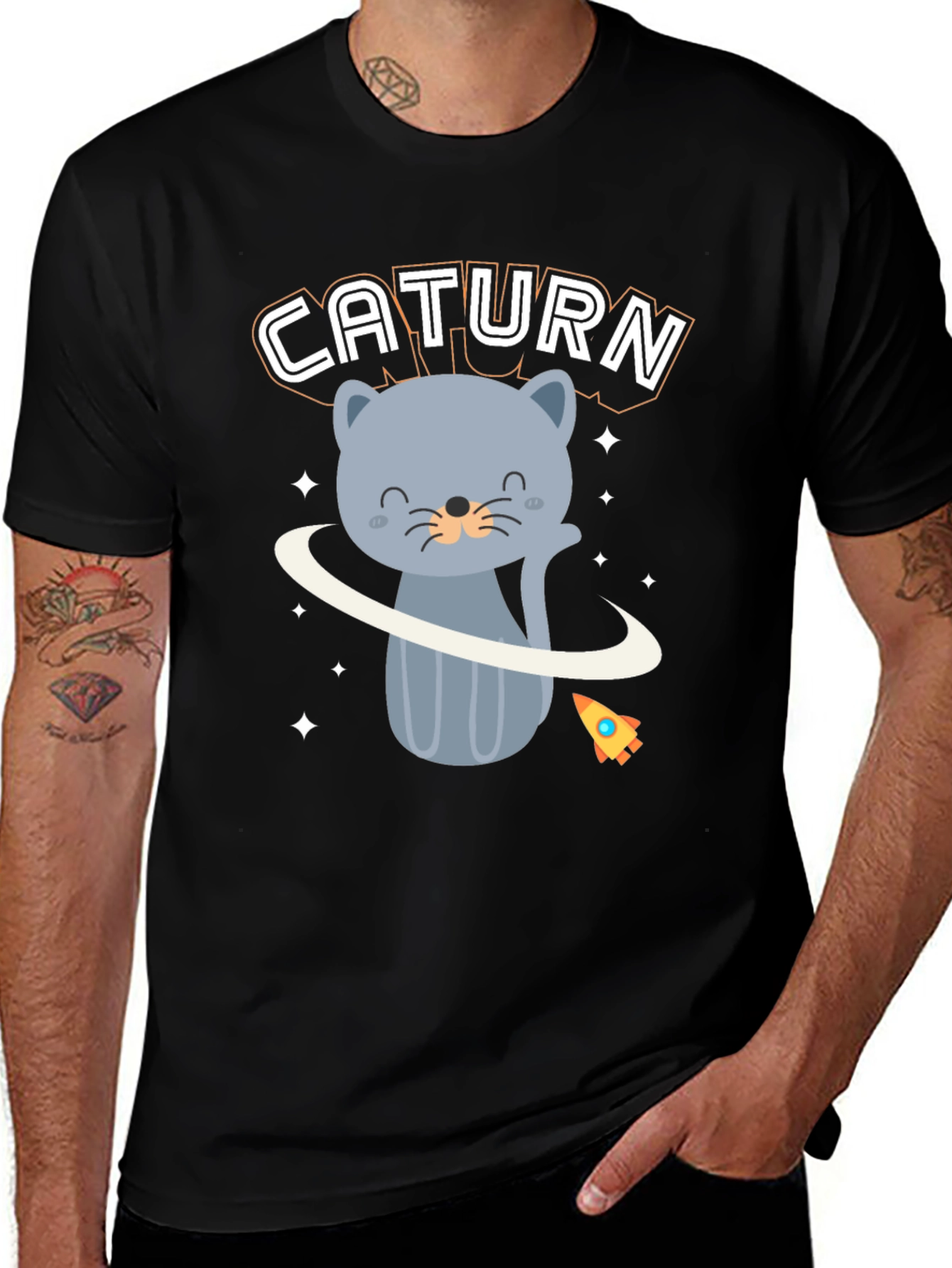 Caturn T-Shirt - Cute Cat Planet Design