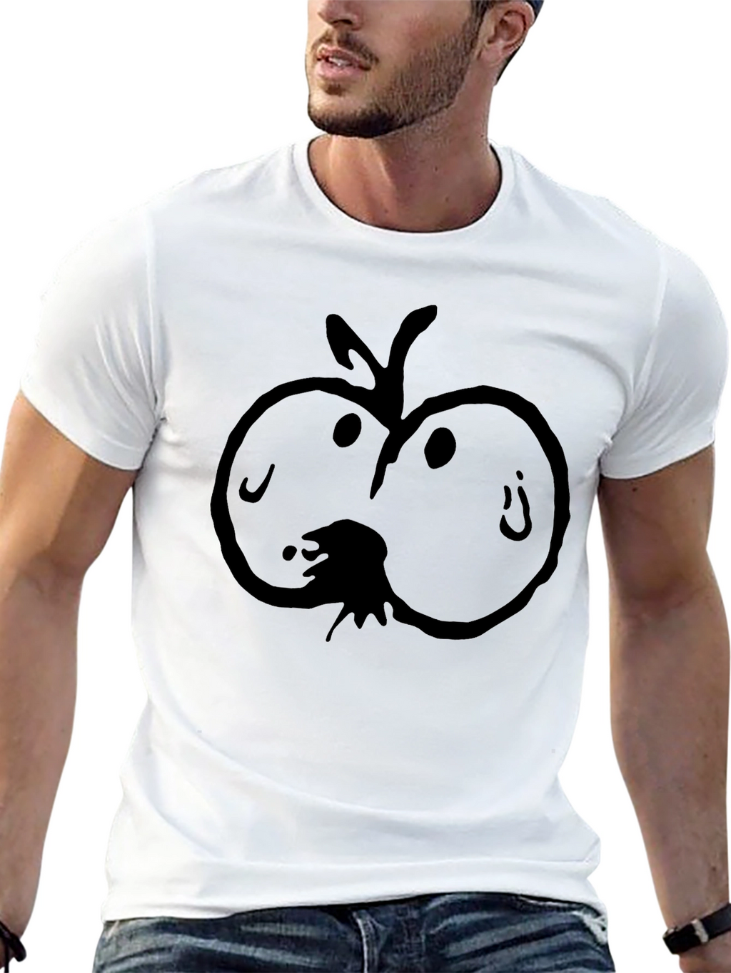 Funny Apple Black T-Shirt