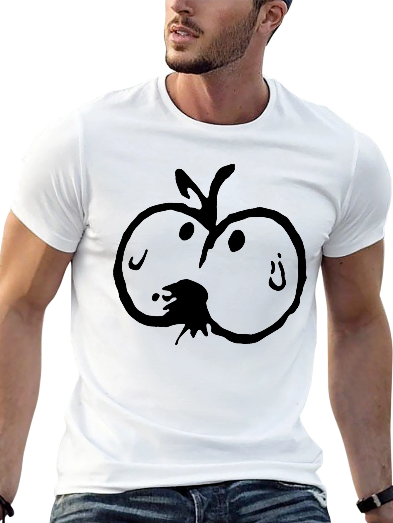 Funny Apple Black T-Shirt