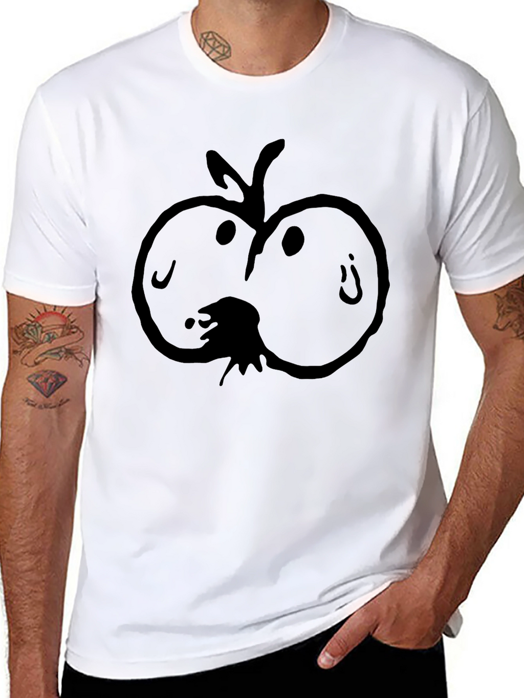 Funny Apple Black T-Shirt
