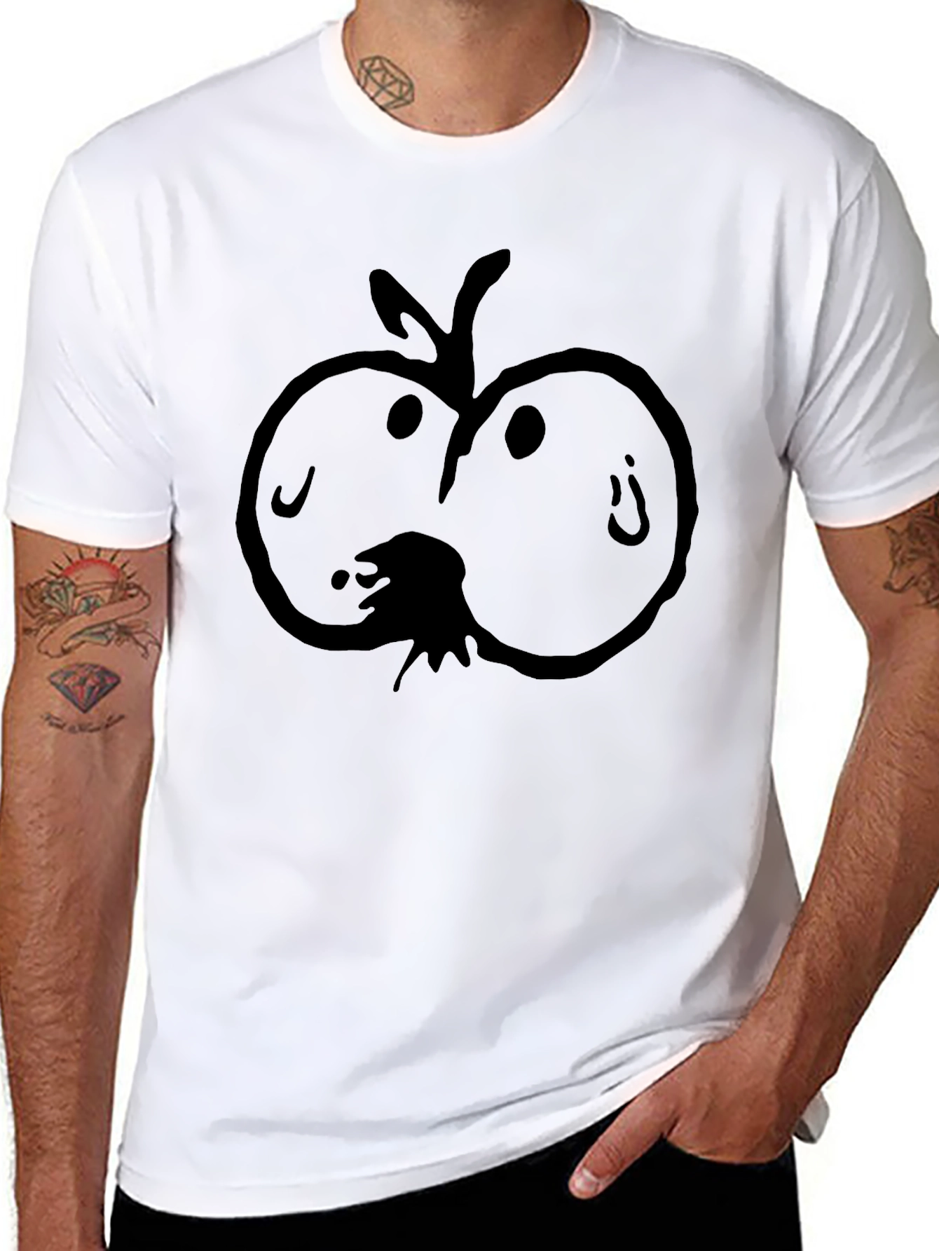 Funny Apple Black T-Shirt