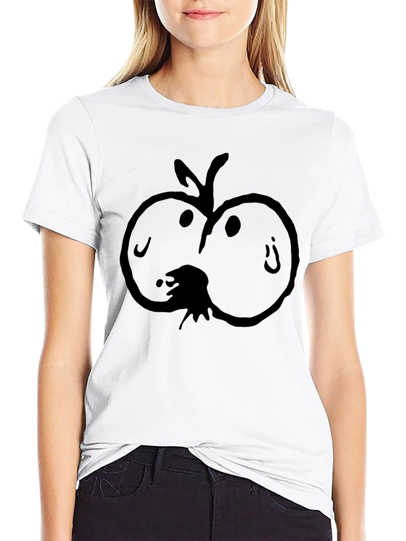 Funny Apple Black T-Shirt