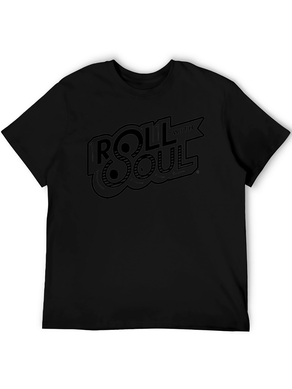 Roll With Soul Graphic Print Black T-Shirt
