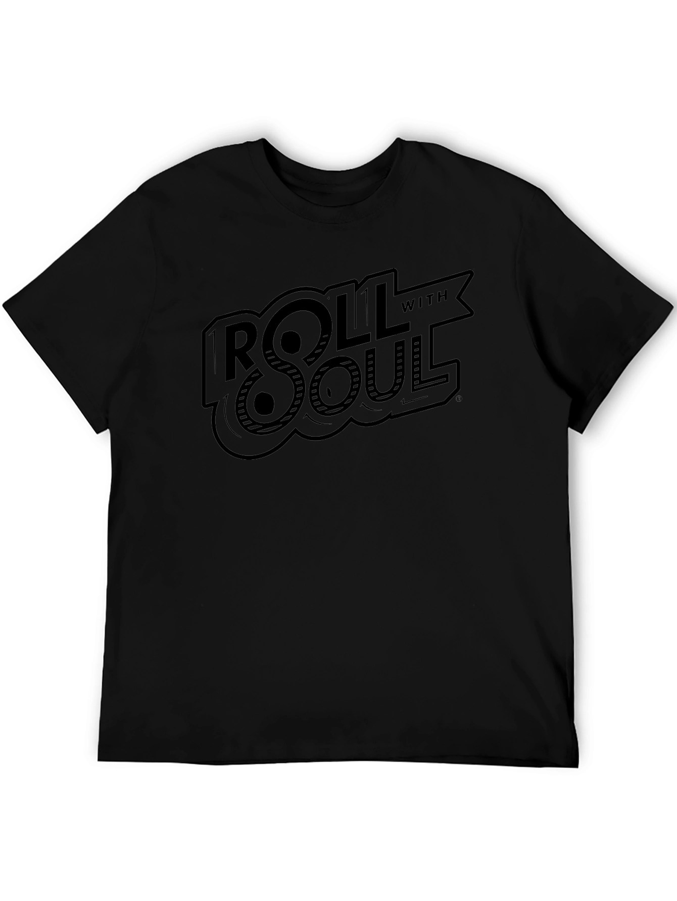 Roll With Soul Graphic Print Black T-Shirt