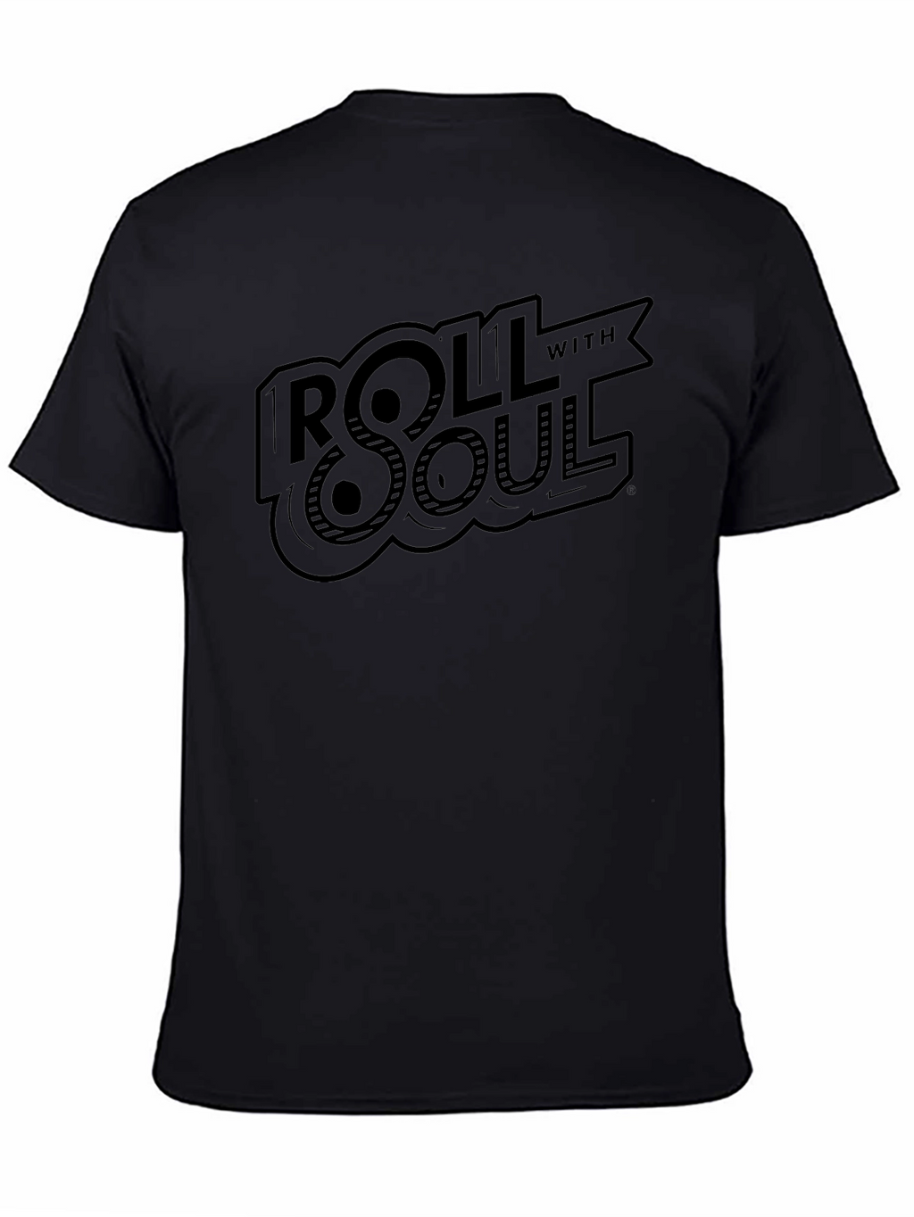 Roll With Soul Graphic Print Black T-Shirt