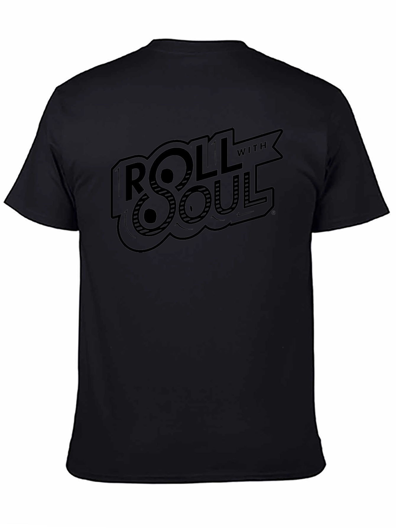 Roll With Soul Graphic Print Black T-Shirt