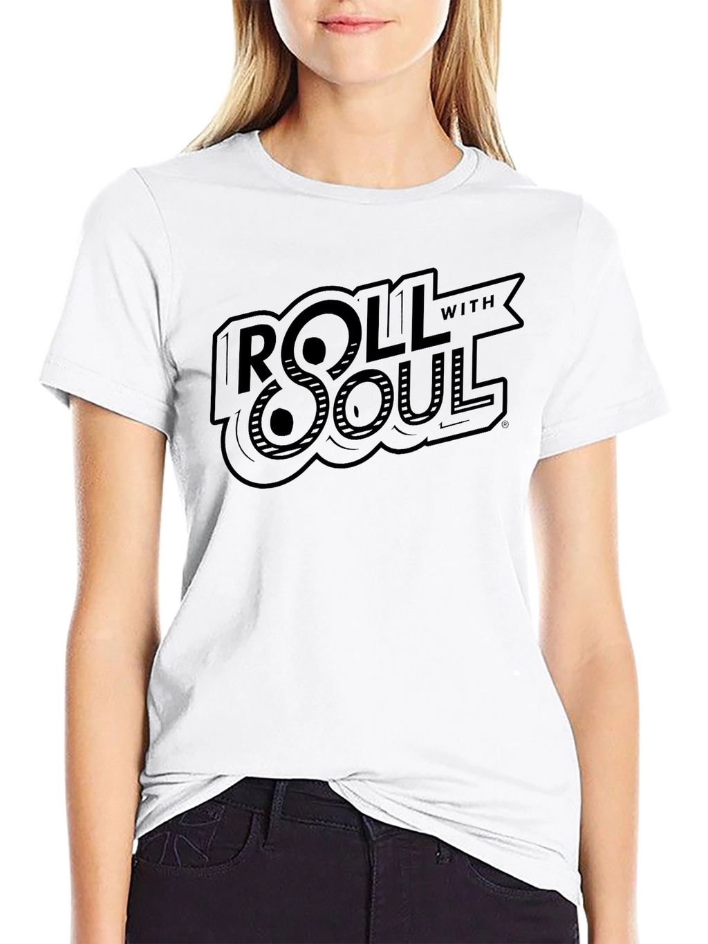 Roll With Soul Graphic Print Black T-Shirt