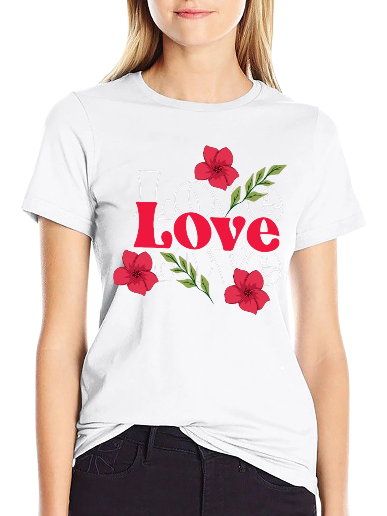 Love Floral Graphic Tee - Stylish Mens Black T-Shirt
