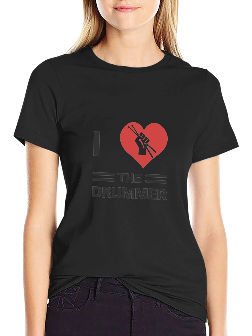 I Heart The Drummer Black T-Shirt