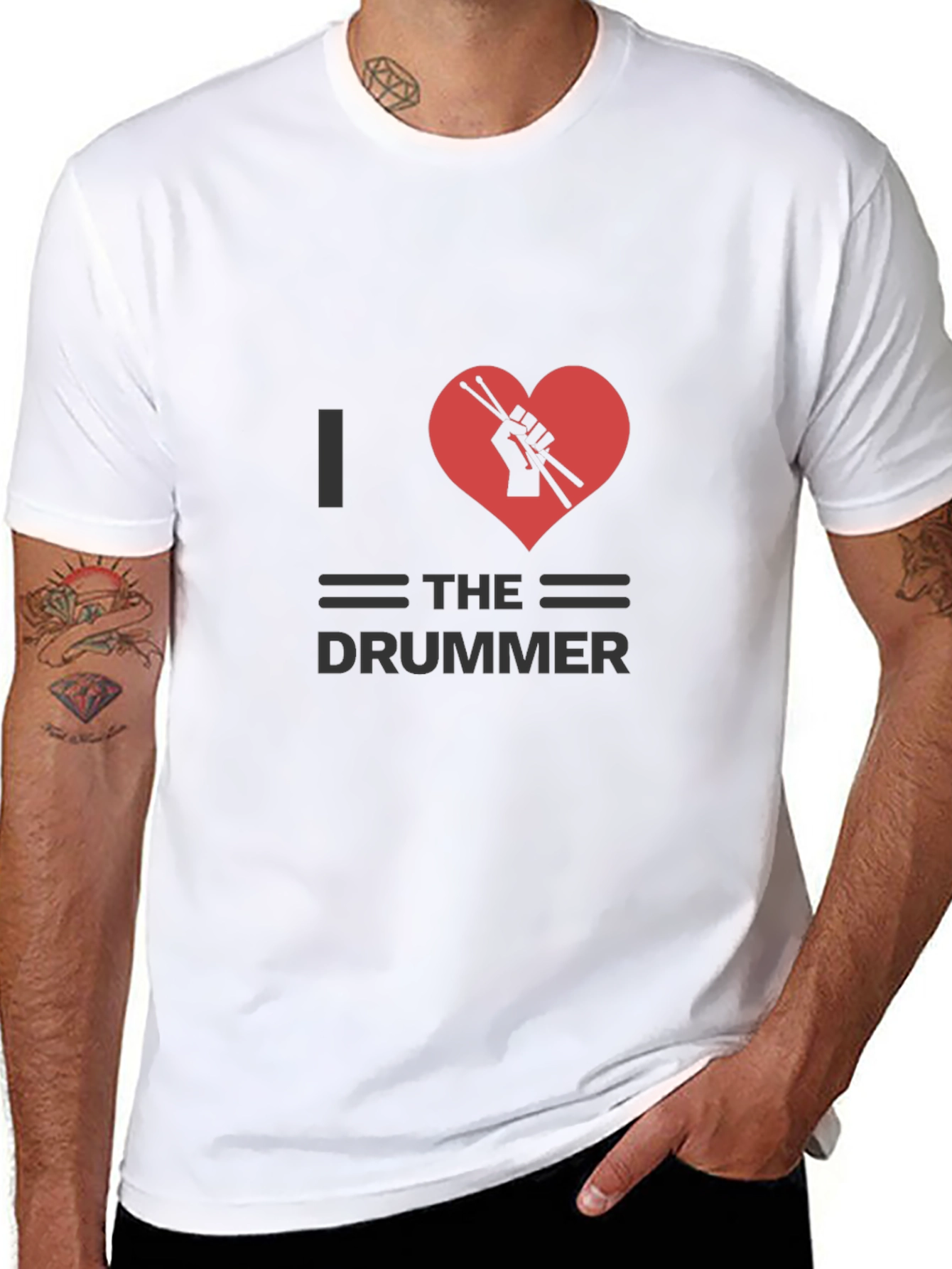 I Heart The Drummer Black T-Shirt