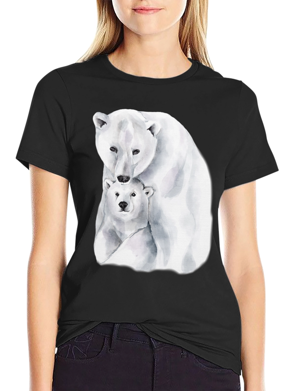 Polar Bear Graphic Tee - Black