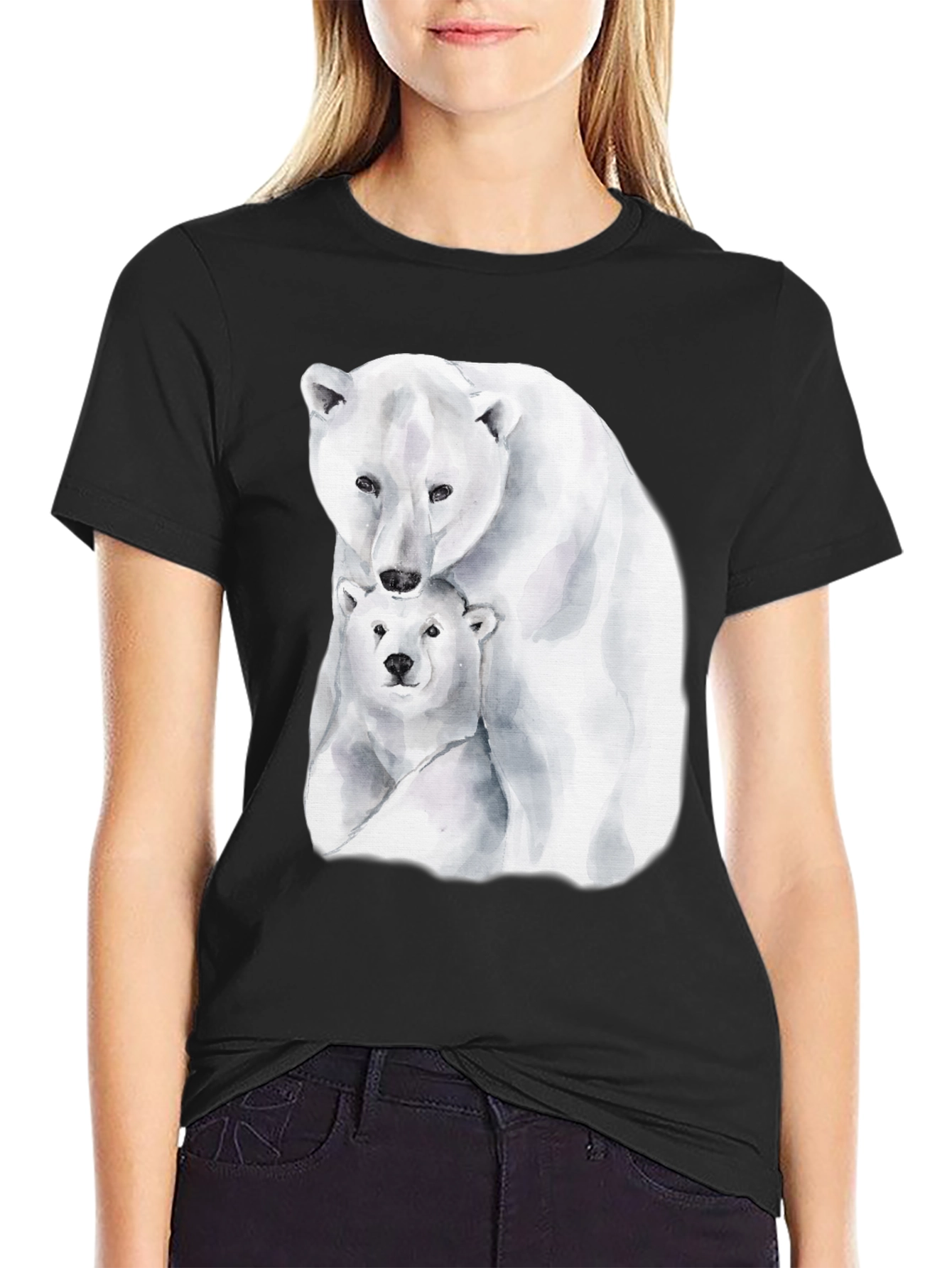 Polar Bear Graphic Tee - Black