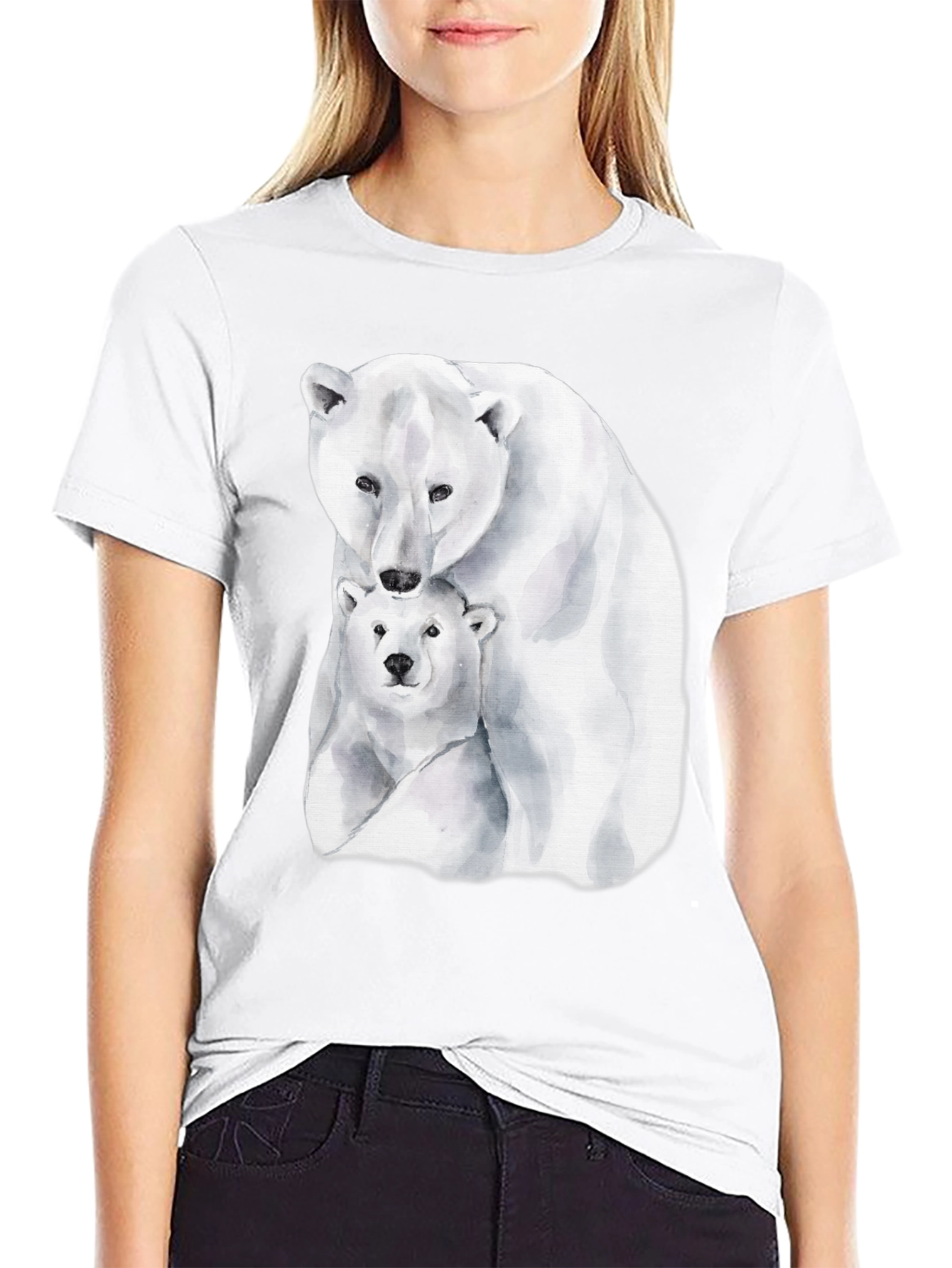 Polar Bear Graphic Tee - Black