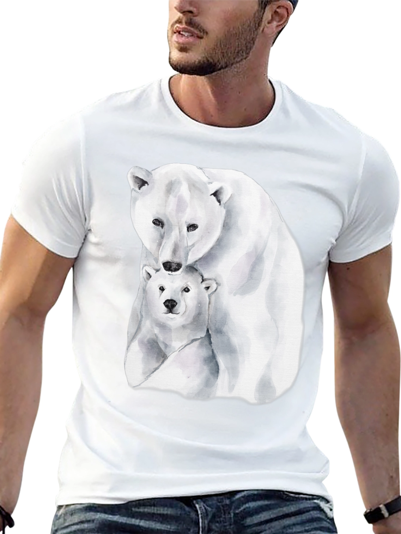 Polar Bear Graphic Tee - Black