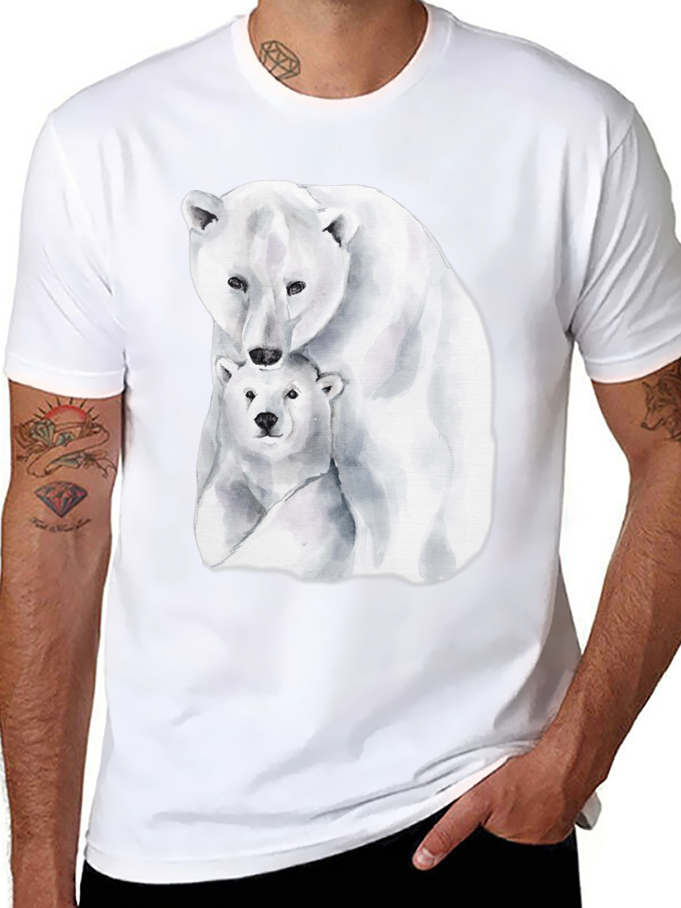 Polar Bear Graphic Tee - Black