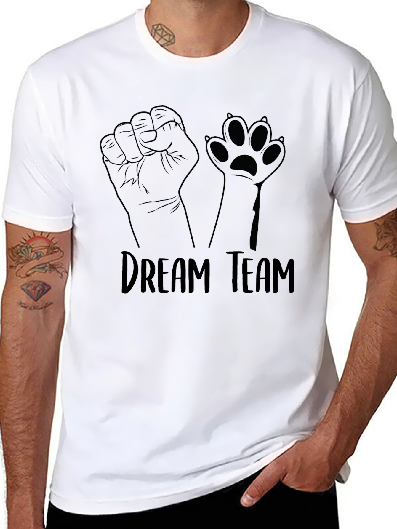 Dream Team Graphic T-Shirt - Fist & Paw Print