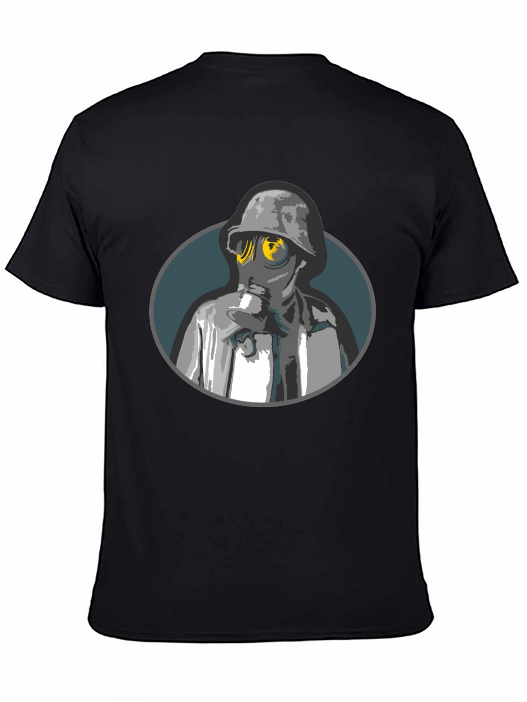 Gas Mask Soldier Graphic Tee - Black