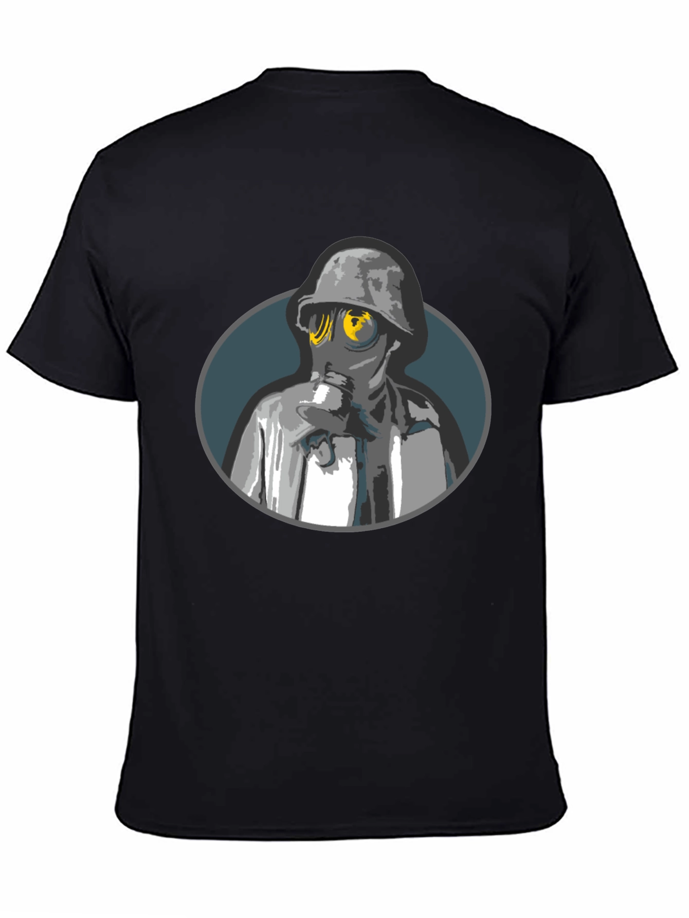 Gas Mask Soldier Graphic Tee - Black