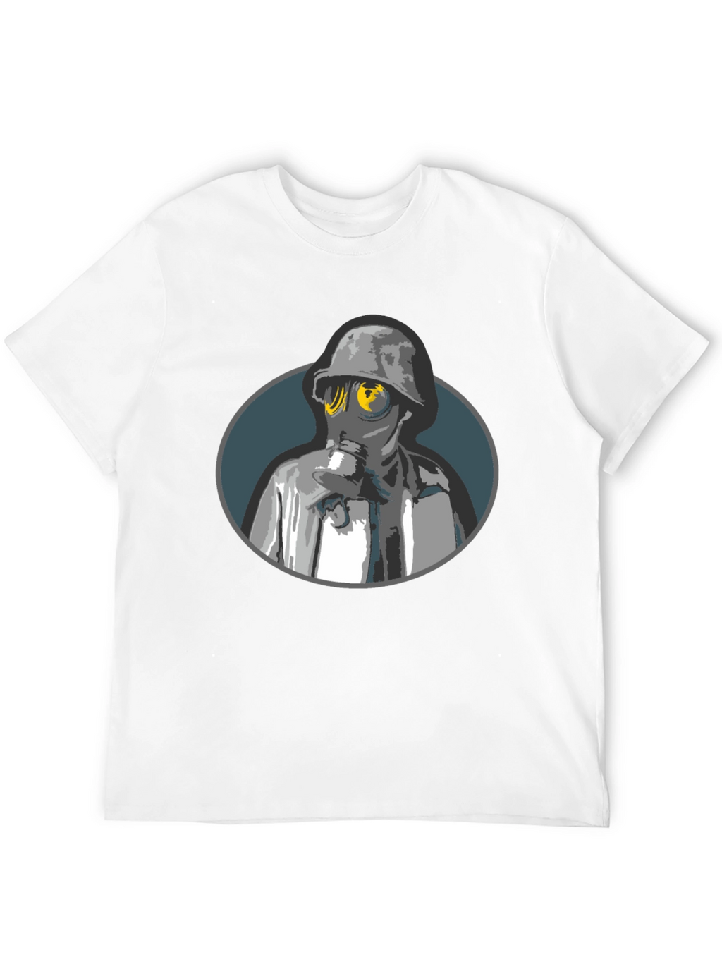 Gas Mask Soldier Graphic Tee - Black