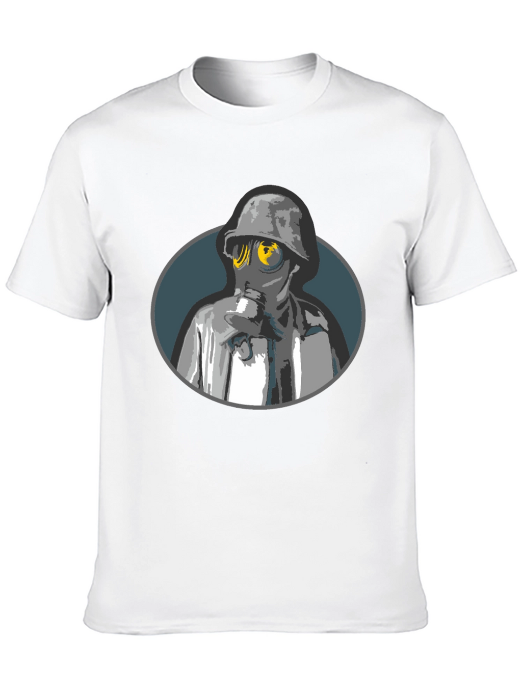 Gas Mask Soldier Graphic Tee - Black
