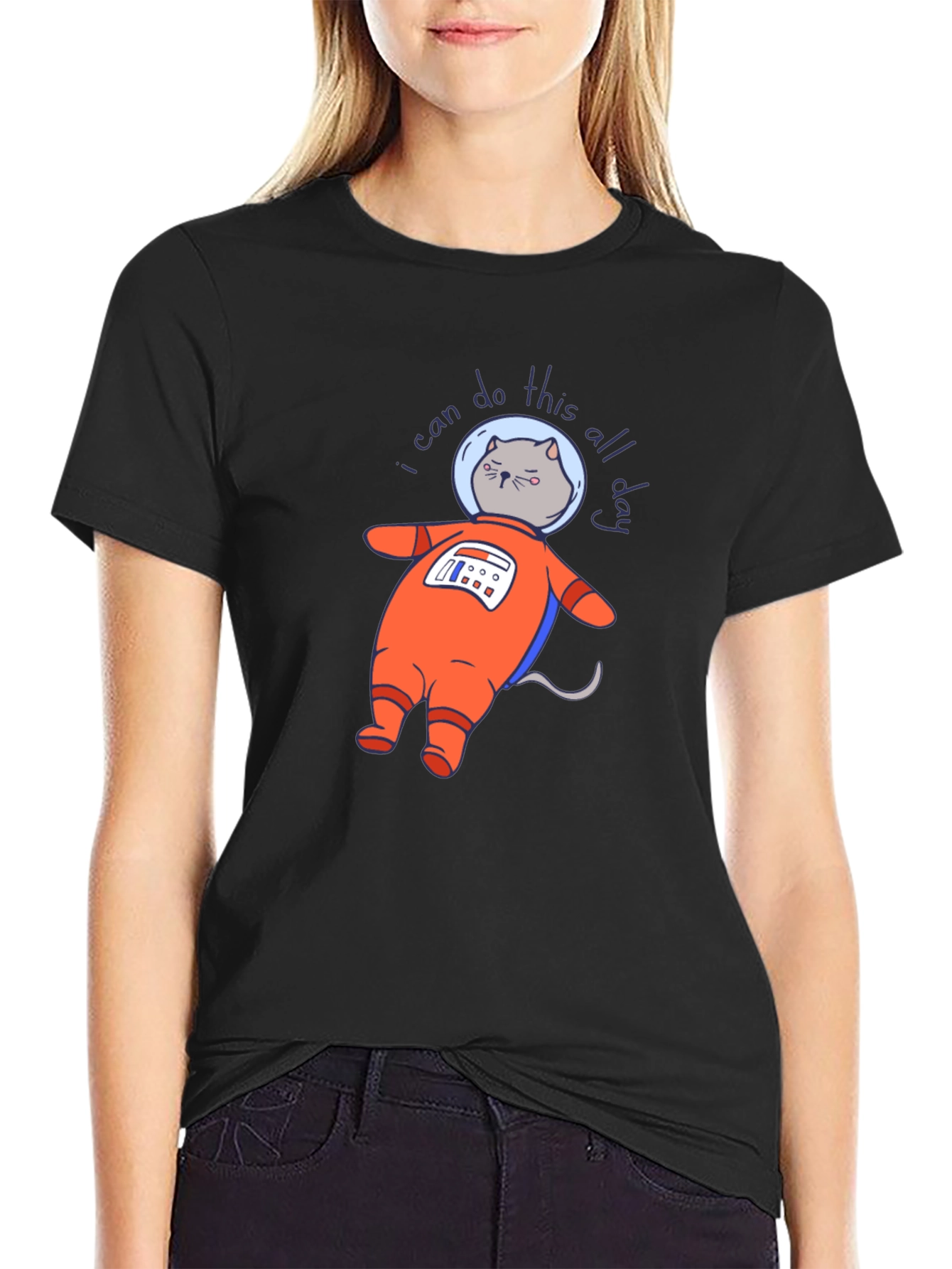 Astronaut Cat T-Shirt - I Can Do This All Day