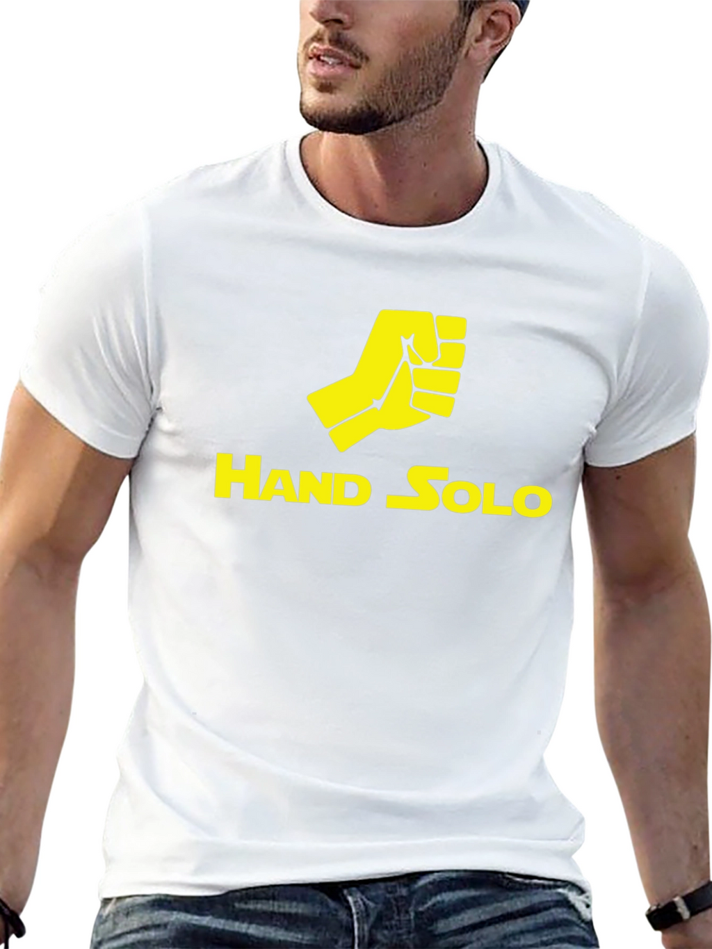 Hand Solo T-Shirt - Black Crew Neck Tee