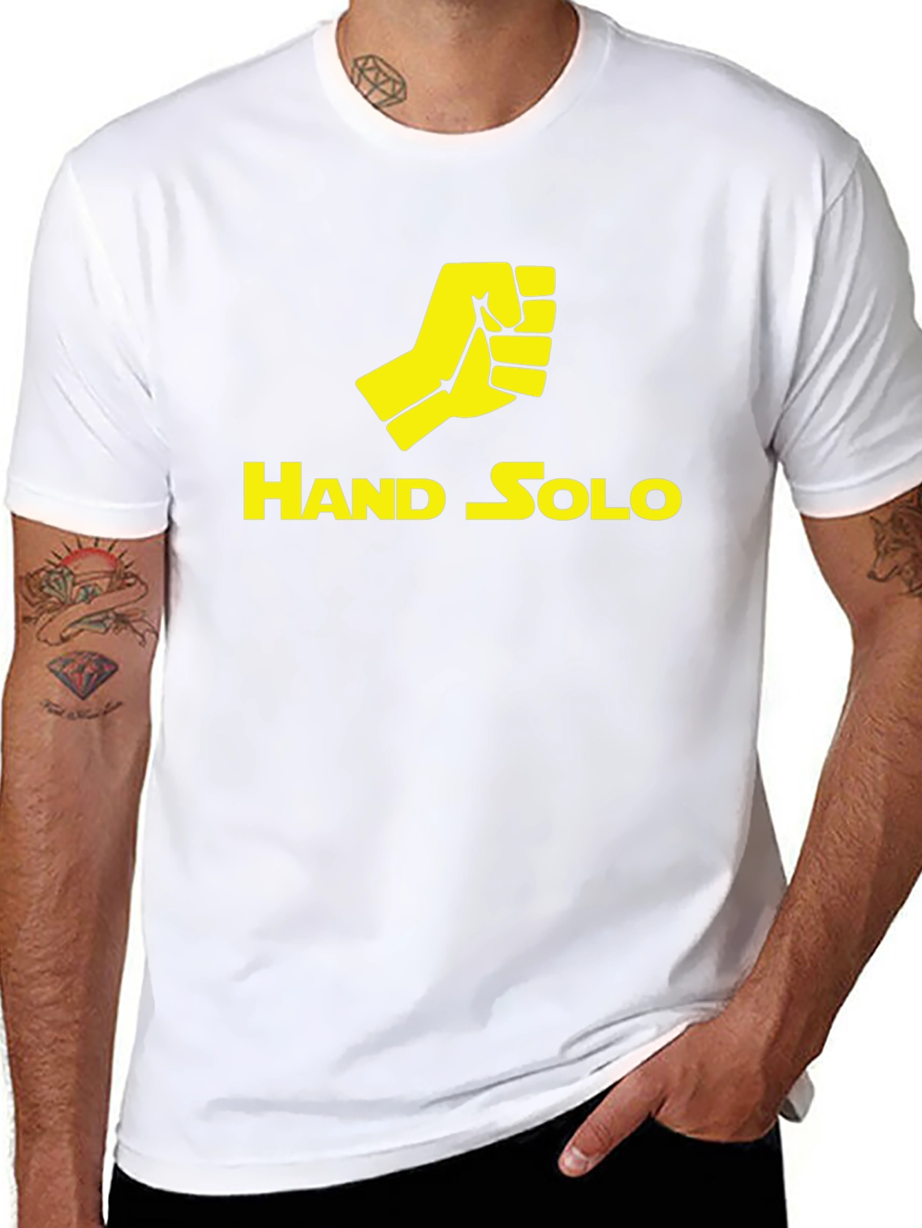 Hand Solo T-Shirt - Black Crew Neck Tee