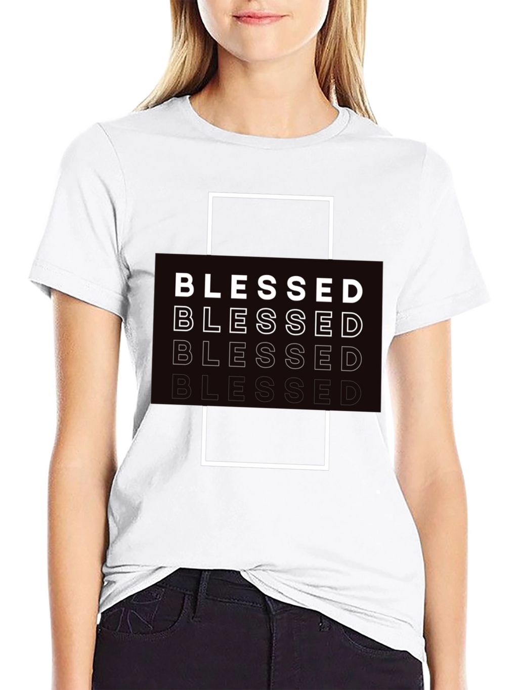 Blessed Graphic Print Black T-Shirt