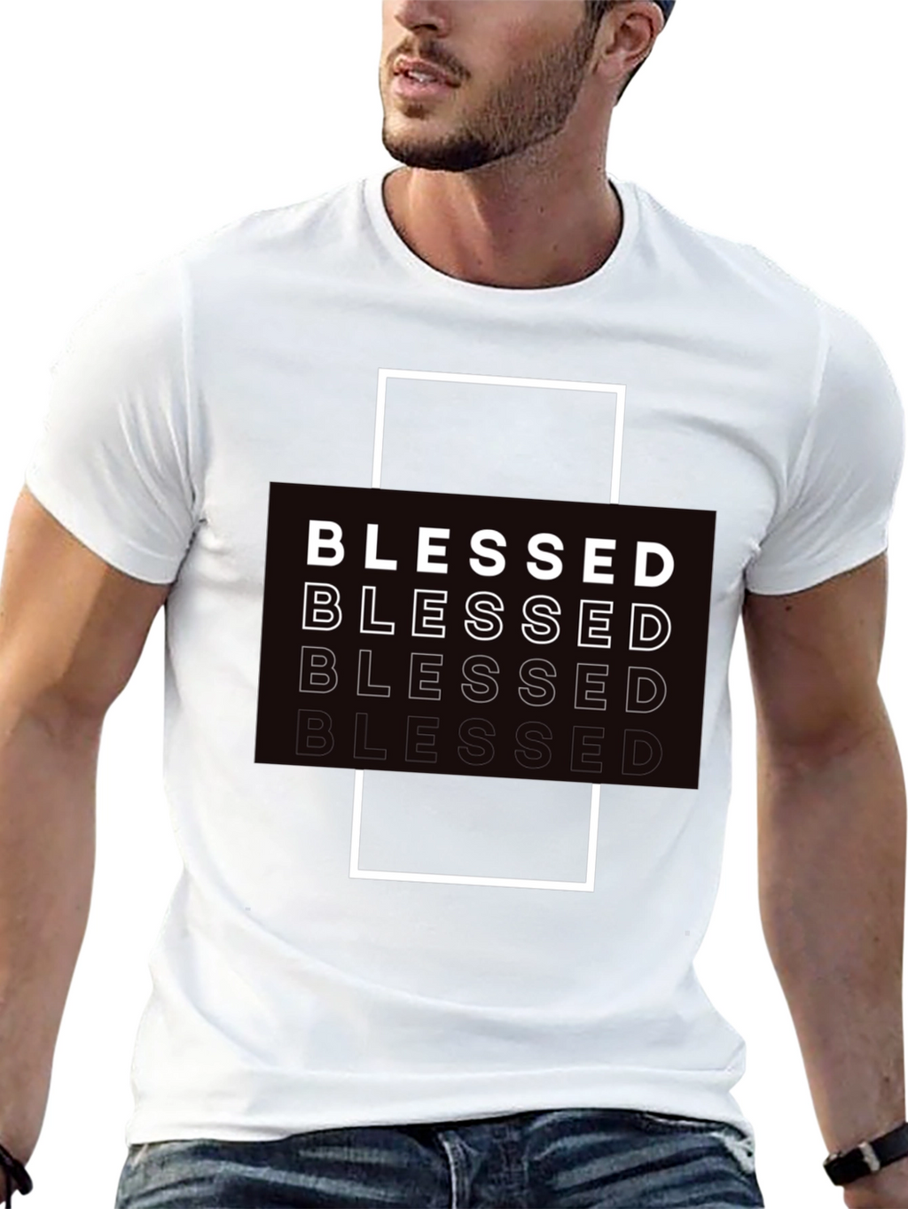 Blessed Graphic Print Black T-Shirt