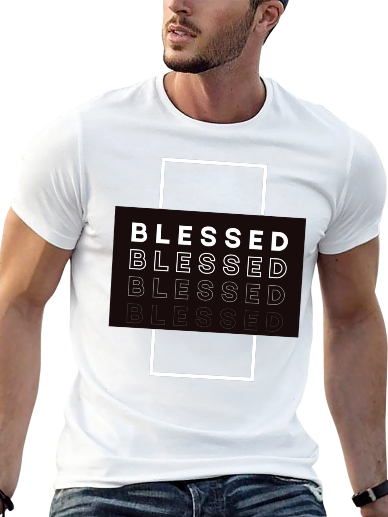 Blessed Graphic Print Black T-Shirt