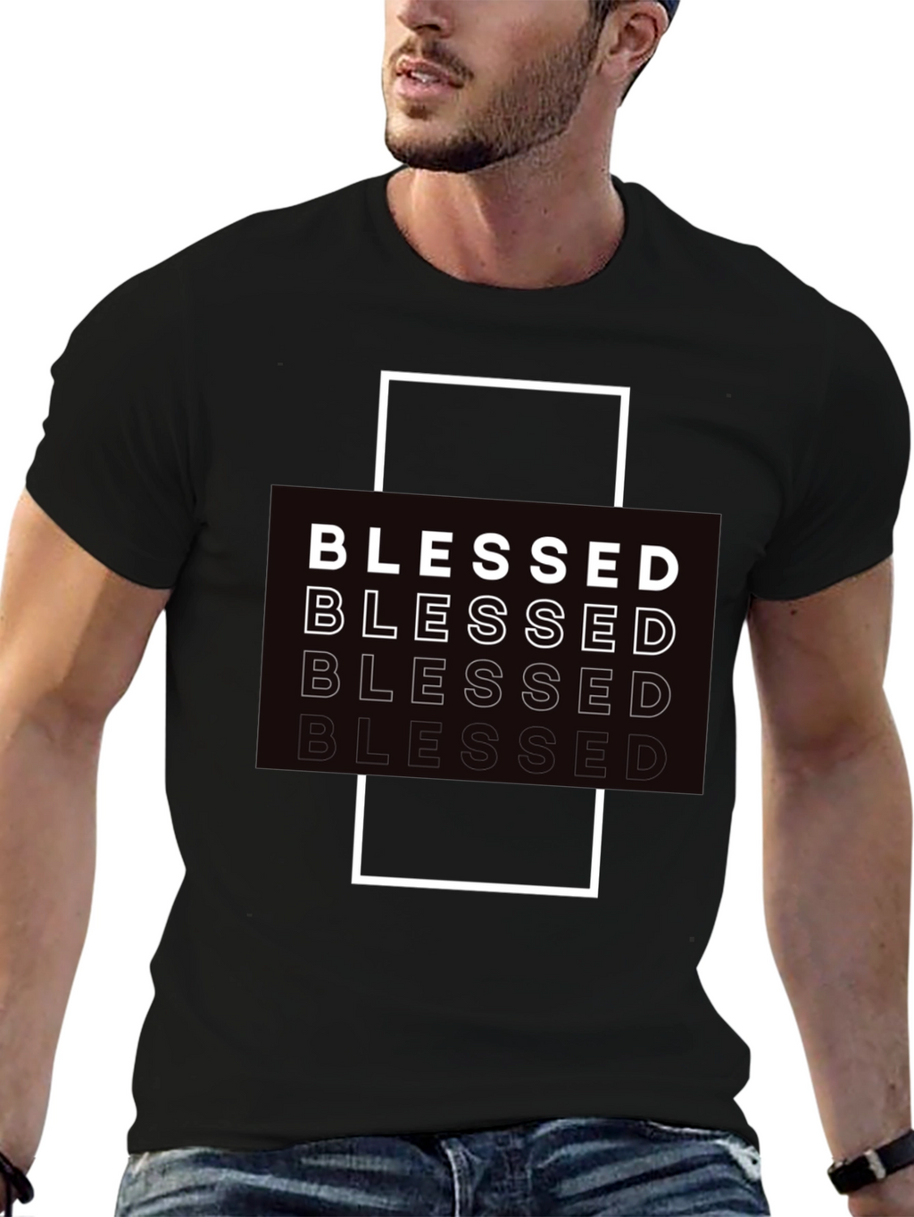 Blessed Graphic Print Black T-Shirt