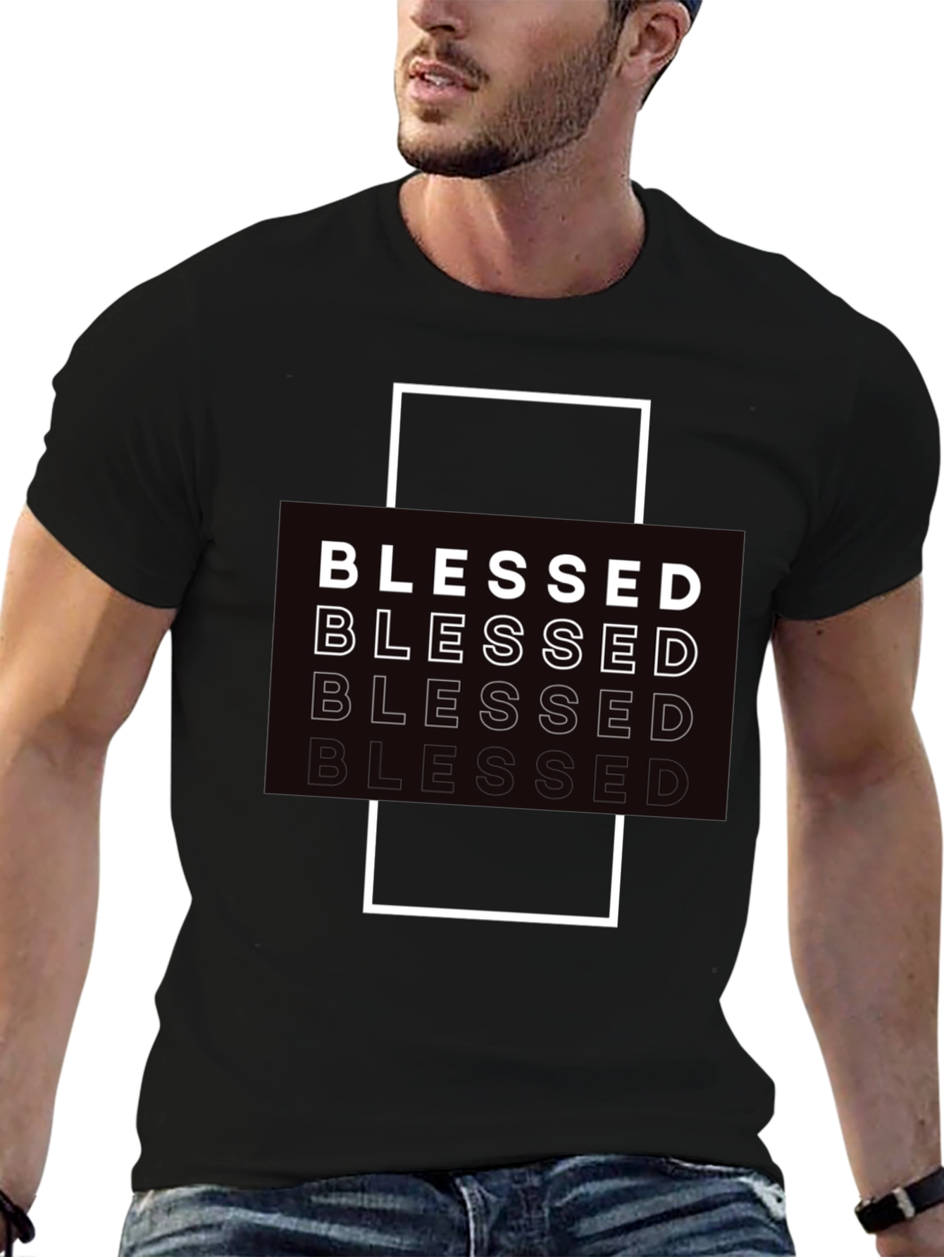 Blessed Graphic Print Black T-Shirt